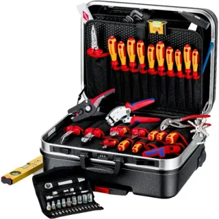 KNIPEX Werkzeugkoffer "BIG Basic Move" ElektroPlus, 68-teilig, Werkzeug-Set (schwarz, mit Werkzeug-Sortiment für Elektriker)
