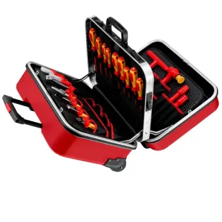 KNIPEX Werkzeugkoffer "BIG Twin Move RED" Elektro Kompetenz, 42-teilig, Werkzeug-Set (rot, mit Werkzeug-Sortiment für Arbeiten an elektrischen Anlagen)