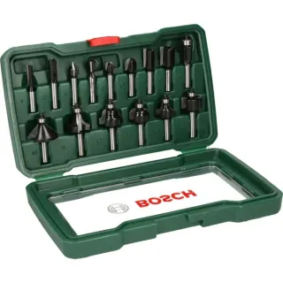 Bosch Heimwerken & Garten Wolfram-Carbide-Fräser-Set, 15-teilig (8mm Schaft)