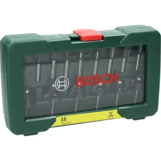 Bosch Heimwerken & Garten Wolfram-Carbide-Fräser-Set, 15-teilig (1/4" Schaft)