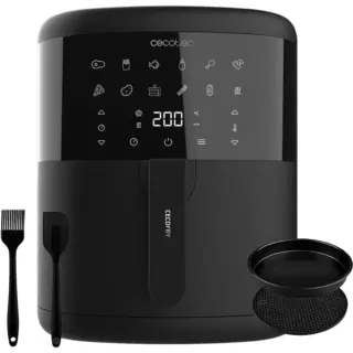 Cecotec Heißluftfritteuse CecoFry Bombastik 6000 Full (schwarz, 1.700 Watt, Korb 6 Liter, mit Silikon-Zubehörpaket)