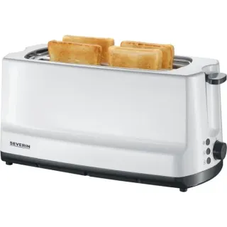 Severin Automatik-Langschlitztoaster AT 2234 (weiß/grau, 1.400 Watt, für 4 Scheiben Toast)
