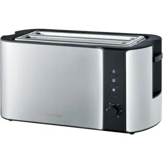 Severin Automatik-Langschlitztoaster AT 2590 (edelstahl/schwarz, 1.400 Watt, für 4 Scheiben Toast)