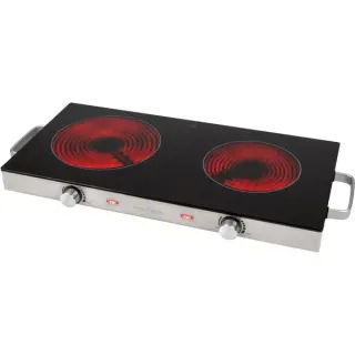 ProfiCook Infrarot-Doppelkochplatte PC-DKP 1211 (edelstahl, 2.800 Watt, Ø 20cm + Ø 16cm)