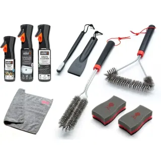 Weber Reinigungs-Set für Edelstahl-Gasgrills, Reinigungsmittel (10-teilig)