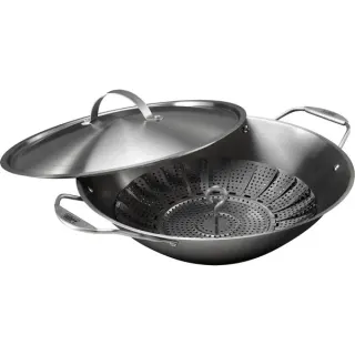 Weber CRAFTED Wok & Dampfgarer mit Dünsteinsatz 7684 (edelstahl)