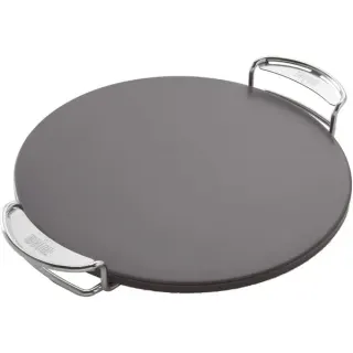 Weber CRAFTED Glasierter Grillstein 8861, rund, Pizzastein (grau)