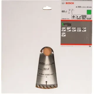 Bosch Professional PRO Wood Kreissägeblatt, Ø 250mm, 60Z (Bohrung 30mm, für Handkreissägen)
