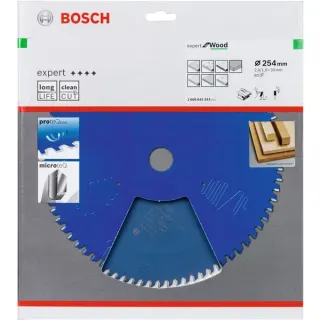 Bosch Professional EXPERT Wood Kreissägeblatt, Ø 254mm, 80Z (Bohrung 30mm, für Tischkreissägen)