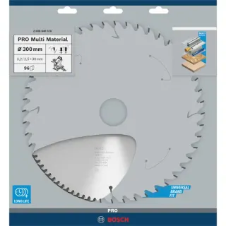 Bosch Professional PRO Multi Material Kreissägeblatt, Ø 300mm, 96Z (Bohrung 30mm, für Kapp- & Gehrungssägen)