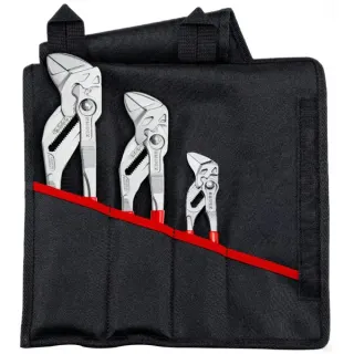 KNIPEX Zangenschlüssel-Set, 3-teilig, Zangen-Set (rot, in Falttasche)