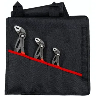 KNIPEX Cobra Zangen-Set, 3-teilig (rot, gezahnte Griffflächen, integrierter Klemmschutz)