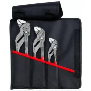 KNIPEX Zangenschlüssel-Set, 3-teilig, Zangen-Set (rot, in Falttasche)