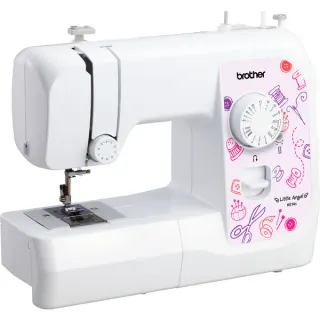 Brother Mechanische Nähmaschine KE14s - Little Angel (weiß/violett, mit Fingerschutz)