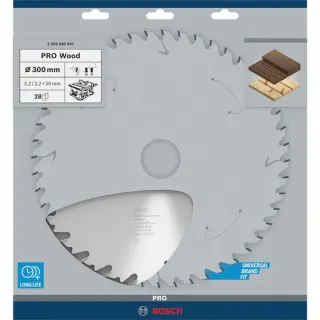 Bosch Professional PRO Wood Kreissägeblatt, Ø 300mm, 28Z (Bohrung 30mm, für Tischkreissägen)