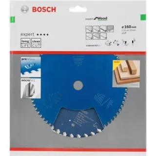Bosch Professional EXPERT Wood Kreissägeblatt, Ø 160mm, 36Z (Bohrung 20mm, für Handkreissägen)