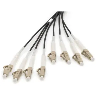 Digitus Glasfaser Universal Breakout Kabel, Duplex, LC/UPC Stecker, Multimode OM4 (schwarz, 75 Meter, vorkonfektioniert)