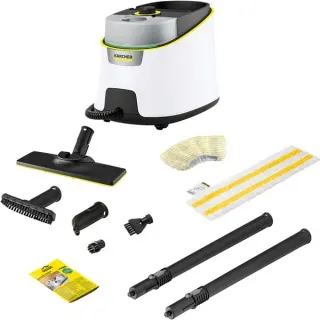 Kärcher SC 4 Deluxe EasyFix, Dampfreiniger (weiß/schwarz, 2.250 Watt, mit Bodenreinigungsset EasyFix)