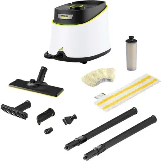 Kärcher SC 3 Deluxe EasyFix, Dampfreiniger (weiß/schwarz, 1.900 Watt, mit Bodenreinigungsset EasyFix)