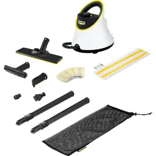Kärcher SC 2 Deluxe EasyFix, Dampfreiniger (weiß/schwarz, 1.500 Watt, mit Bodenreinigungsset EasyFix)