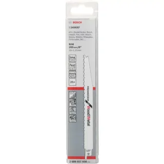 Bosch Professional Säbelsägeblatt S 3456 XF Progressor for Wood and Metal, 25 Stück (Länge 200mm)