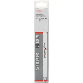Bosch Professional Säbelsägeblatt S 1122 HF Flexible for Wood and Metal, 25 Stück (Länge 225mm)