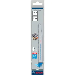 Bosch Professional PRO Thick Metal Demolition Säbelsägeblatt S 1130 CF, 25 Stück (Länge 225mm)