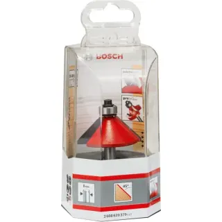 Bosch Professional Fasenfräser Expert for Wood, Ø 44mm, 45° (Schaft Ø 8mm, zweischneidig, Anlaufkugellager)