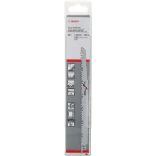 Bosch Professional Säbelsägeblatt S 1531 L Top for Wood, 25 Stück (Länge 240mm)