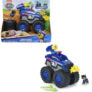 Spin Master Paw Patrol Rescue Wheels - Chases Deluxe Monstertruck mit Geschoss-Abwurf, motorisierter Seilwinde, Lichtern & Geräuschen, Spielfahrzeug