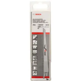 Bosch Professional Säbelsägeblatt S 644 D Top for Wood, 25 Stück (Länge 150mm)