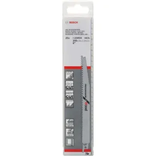 Bosch Professional Säbelsägeblatt S 2345 X Progressor for Wood, 25 Stück (Länge 200mm)