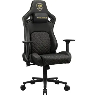 Cougar Gaming-Stuhl Defensor Gold (schwarz/gold, Premium-Kunstleder Hyper-Dura)