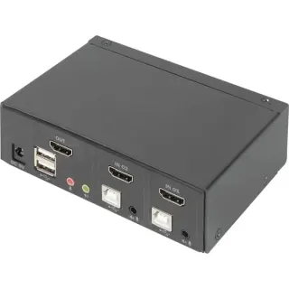 Digitus KVM Switch 2 Port, KVM-Switch (schwarz)