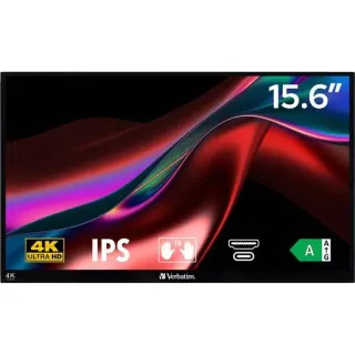 Verbatim PMT-15-4K, LED-Monitor (39.6 cm (15.6 Zoll), schwarz, UltraHD/4K, IPS, Touchscreen, HDR)
