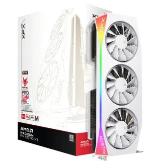 XFX Radeon RX 9070 XT OC Mercury RGB Magnetic Air, Grafikkarte (weiß, RDNA4, GDDR6, 3x DisplayPort, 1x HDMI 2.1)
