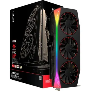 XFX Radeon RX 9070 XT OC Mercury RGB Magnetic Air, Grafikkarte (schwarz, RDNA4, GDDR6, 3x DisplayPort, 1x HDMI 2.1)