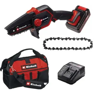 EINHELL Power X-Change Akku-Astkettensäge GE-PS 18/15 Li Bag Kit, 18Volt, Astsäge (schwarz/rot, Li-Ionen Akku 2,5Ah)