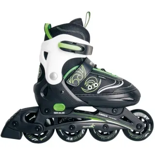 Muuwmi Verstellbare Kinderinliner Gr. 37-40, Inline-Skates (grün/schwarz)