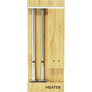 Meater Pro Duo, kabelloses Fleischthermometer (edelstahl/holz, 75 Meter Reichweite, 2 nummerierte Temperaturfühler)