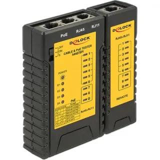 DeLOCK Kabeltester RJ45 / RJ12 / PoE (schwarz/gelb)