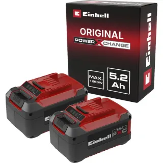 EINHELL Akku Power-X-Change Plus TWIN-PACK 18Volt 5,2Ah (rot/schwarz, 2 Stück, ohne Ladegerät)