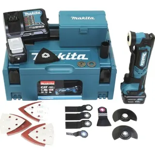 Makita Akku-Multifunktions-Werkzeug TM30DSMJX5, 12 Volt (blau/schwarz, 2x Li-Ionen-Akku 4,0Ah, im MAKPAC Gr.2)