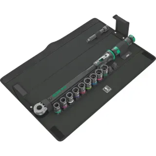 Wera Click-Torque C 3 Set 2 für Betonverschraubung, 1/2", Drehmomentschlüssel (schwarz/grün, 11-teilig, mit Umschaltknarre)