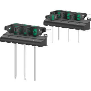 Wera 467/7 Sechsrund HF Set 1 Quergriff-Schraubendreher + Rack, 7-teilig (schwarz/grün, mit Haltefunktion)