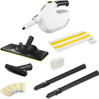 Kärcher SC 1 Multi & Up, Dampfreiniger (weiß, 1.300 Watt, mit Bodenreinigungsset EasyFix Large)