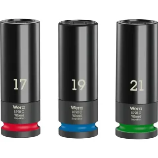 Wera Wheel Impaktor C Set 1 Steckschlüsseleinsatz-Satz, 1/2" (3-teilig, mit Felgenschutz)