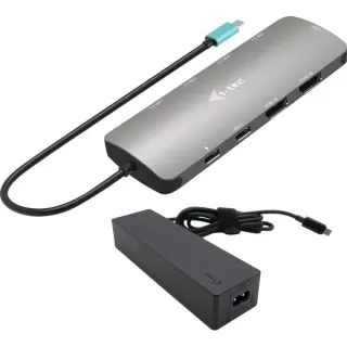i-tec USB-C Metal Nano 2x HDMI Docking Station, Notebook (HDMI, USB-C, PD, mit Ladegerät)