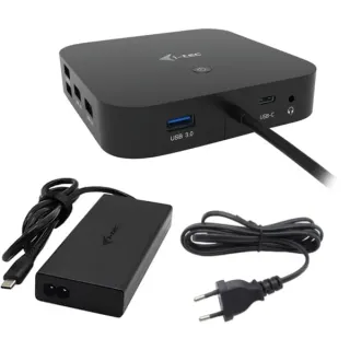 i-tec USB-C HDMI DP Docking Station mit PD 100 W, Dockingstation (USB-C, HDMI, DP, PD, mit Ladegerät)