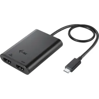 i-tec Video Adapter USB-C > Dual HDMI 4K / 60Hz (single 8K / 30Hz) (schwarz, 30cm Kabel)